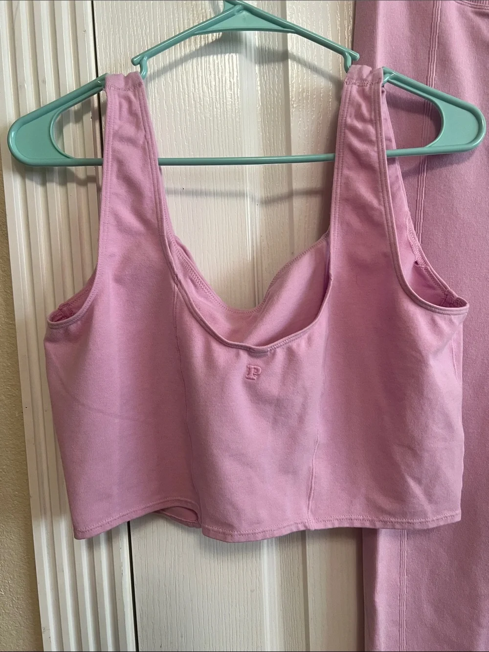 PINK Victoria's Secret Dusty Pink High-Waist Leggings & Sports Bra Set